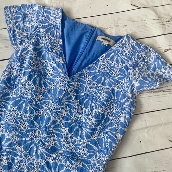 LOFT Blue and White Floral Dress - Picture 3 of 5